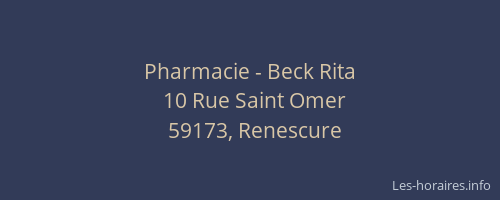 Pharmacie - Beck Rita