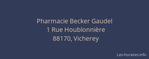 Pharmacie Becker Gaudel