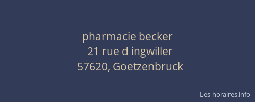 pharmacie becker