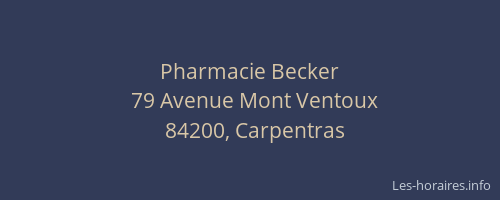 Pharmacie Becker
