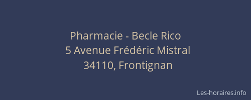 Pharmacie - Becle Rico