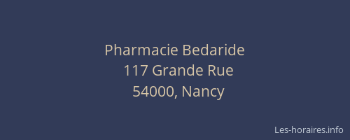 Pharmacie Bedaride