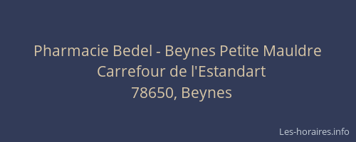 Pharmacie Bedel - Beynes Petite Mauldre