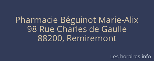Pharmacie Béguinot Marie-Alix