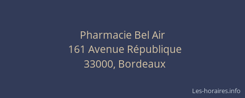 Pharmacie Bel Air