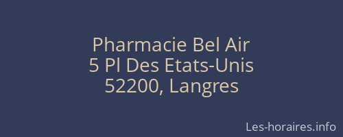 Pharmacie Bel Air
