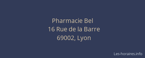Pharmacie Bel