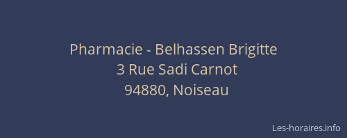 Pharmacie - Belhassen Brigitte