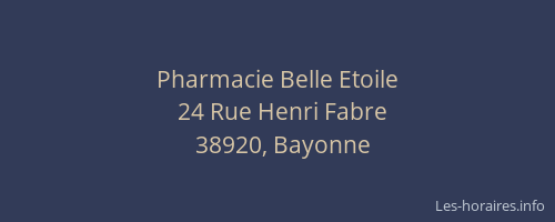 Pharmacie Belle Etoile