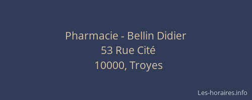 Pharmacie - Bellin Didier