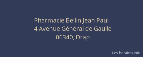 Pharmacie Bellin Jean Paul