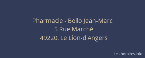 Pharmacie - Bello Jean-Marc