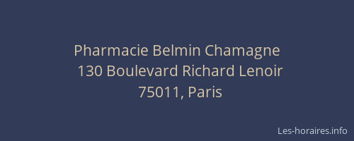 Pharmacie Belmin Chamagne