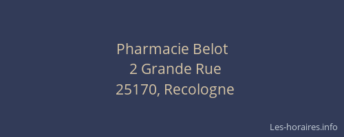 Pharmacie Belot