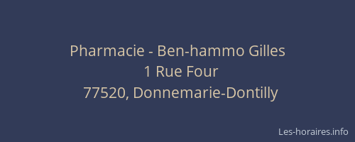 Pharmacie - Ben-hammo Gilles