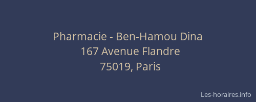 Pharmacie - Ben-Hamou Dina