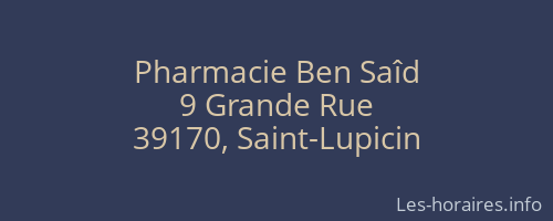 Pharmacie Ben Saîd