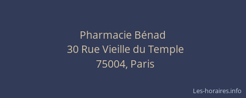 Pharmacie Bénad