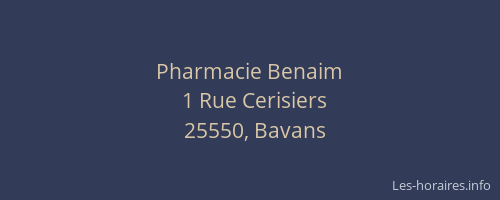 Pharmacie Benaim