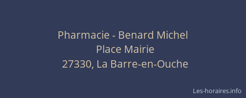 Pharmacie - Benard Michel