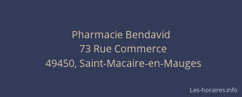 Pharmacie Bendavid