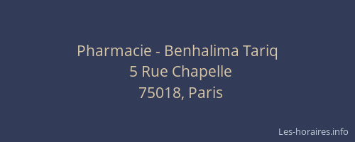 Pharmacie - Benhalima Tariq