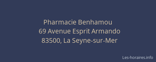 Pharmacie Benhamou
