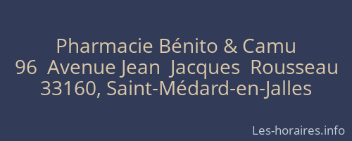 Pharmacie Bénito & Camu