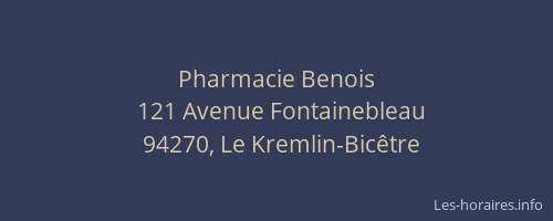 Pharmacie Benois