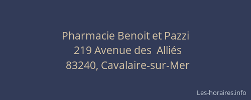 Pharmacie Benoit et Pazzi