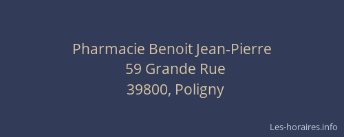Pharmacie Benoit Jean-Pierre