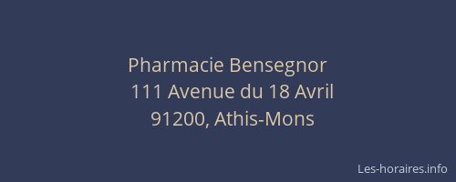 Pharmacie Bensegnor
