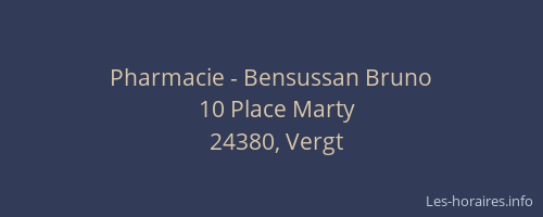 Pharmacie - Bensussan Bruno
