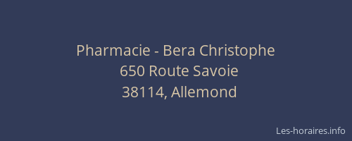 Pharmacie - Bera Christophe