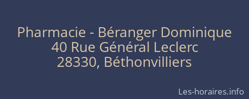 Pharmacie - Béranger Dominique