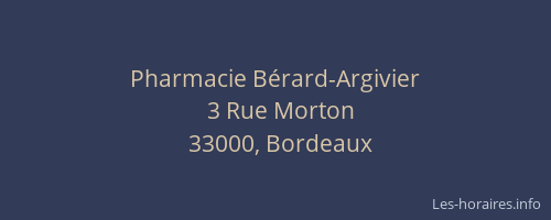Pharmacie Bérard-Argivier