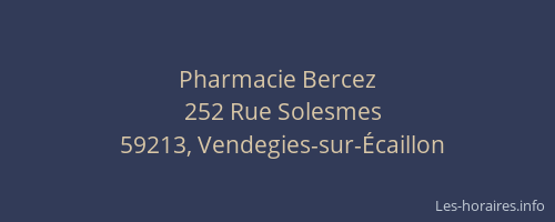 Pharmacie Bercez