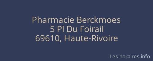 Pharmacie Berckmoes
