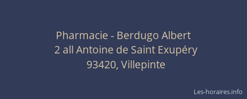 Pharmacie - Berdugo Albert