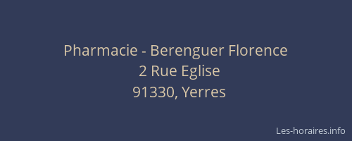 Pharmacie - Berenguer Florence