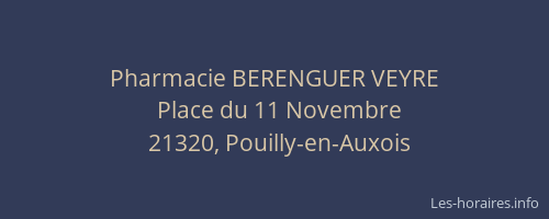 Pharmacie BERENGUER VEYRE