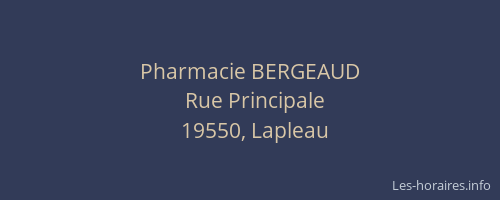 Pharmacie BERGEAUD