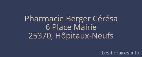 Pharmacie Berger Cérésa