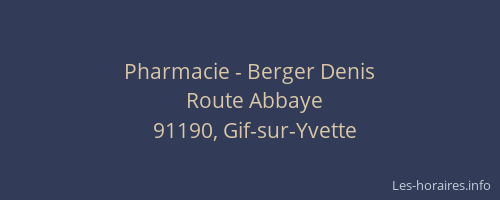Pharmacie - Berger Denis