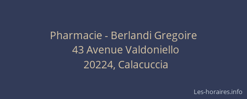 Pharmacie - Berlandi Gregoire