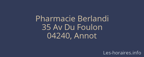 Pharmacie Berlandi