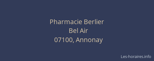 Pharmacie Berlier