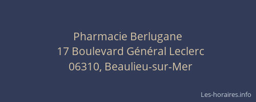 Pharmacie Berlugane