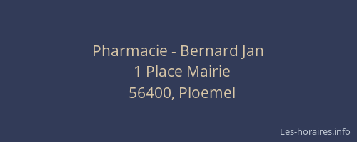 Pharmacie - Bernard Jan