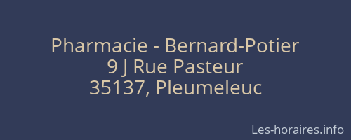 Pharmacie - Bernard-Potier
